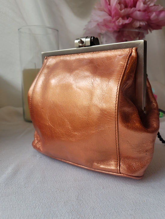 HOBO Handbags - Hobo Metallic Rose Gold Frame Clutch